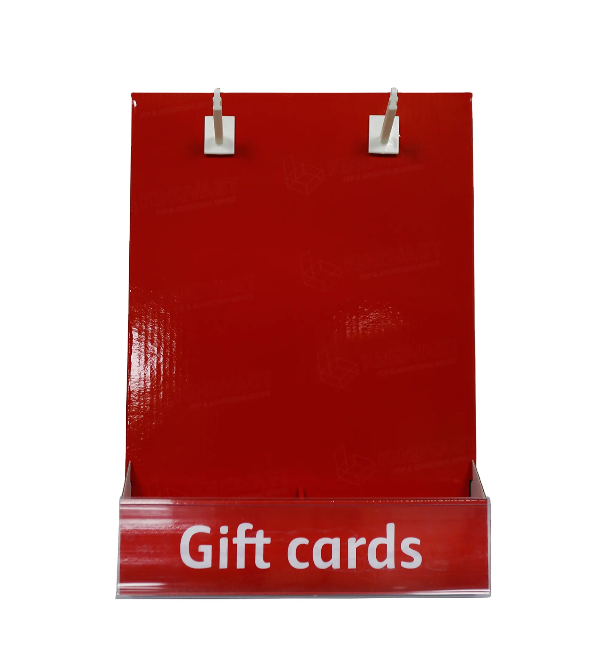 Promotional Paperboard Counter Desktop Display Case for Gift Cards with PVC Price Tag