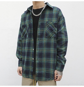 เสื้อเชิ้ตผ้าทอลายทแยงสำหรับผู้ชายคอจีนแบบลำลองคุณภาพสูงฉลากตามสั่ง - Product Image 2