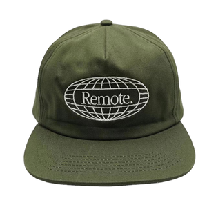 Custom Embroidery Logo 5 Panel Snapback Cap Plain Olive Green <b>Flat</b> Brim Cotton Baseball <b>Hat</b> Wholesale - Product Image 1