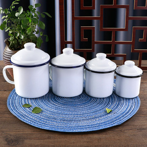 Tasses à sublimation émaillées noires à rebord vierge, en acier inoxydable, avec couvercle, pour le camping, les pique-niques et le café en extérieur, vente en gros - Product Image 4