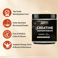 Bubuk Creatine Monohydrate OEM Langsung dari Pabrik 300g Per Sajian Murni Mikronisasi Tanpa Rasa untuk Pembentukan Otot Cina