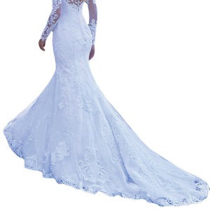 Wedding Dress Sheath Style Sweetheart Neckline Long Sleeve <b>Lace</b> <b>White</b> Vintage Formal Bridal Gown - Product Image 5