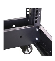 LE Rack de serveur en acier laminé à froid SPCC 19 pouces 18U-47U avec 4 poteaux et 4 roulettes, conception ouverte, en stock