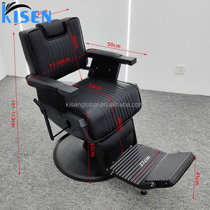 Luxury Professional Barbershop Salon Synthetic Leather Vintage Heavy Duty Hydraulic Pump Eco-friendly <b>Adjustable</b> Reclining - Product Image 4