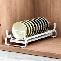 Égouttoir à vaisselle de cuisine en fer, extensible, pour dropshipping, organisateur de rangement pour armoire étroite, moderne, minimaliste, durable