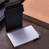 X-WORLD dompet ramping aluminium minimalis pria, dompet penghalang uang dan tempat kartu ID kredit dengan desain Pop-Up