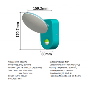 ST94 Round LED <strong>Sensor</strong> <strong>Light</strong> and Motion <strong>Sensor</strong> Lamp IP65 - Product Image 3