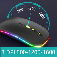 Ratón Inalámbrico para Juegos con Logotipo Personalizado al por Mayor, Ratón Inalámbrico con Retroiluminación RGB Bluetooth para PC