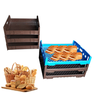Agricultural plastic moving box bread crate stackable plastic crate for vegetable and fruit