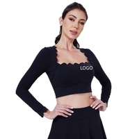 Top Deportivo de Manga Larga para Mujer, de Spandex/Nylon, de Secado Rápido, para Fitness, Pilates, Yoga, con Estampado Floral, Alta Elasticidad, Ajustado, para Correr