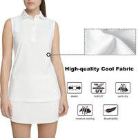 Logo personnalisé hawaïenne mode feuille de bananier imprimé hibiscus séchage rapide polo de golf sans manches pour femmes