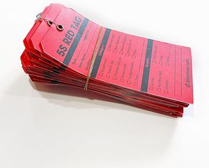 Thẻ Treo các tông tùy chỉnh 5 thẻ đỏ có dây để kiểm soát chất lượng trong kho, sàn cửa hàng, máy móc, thiết bị hoặc văn phòng - Product Image 4