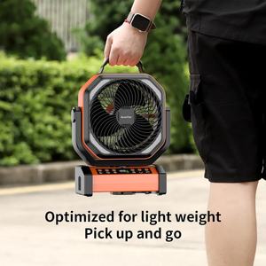 Ventilateur portable Socool 20000mAh avec lampe LED extérieure, double moteur, rechargeable par USB, pour tente, bureau, table, alimenté par batterie - Product Image 3
