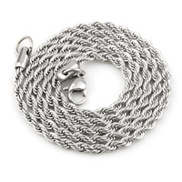 Chaîne de corde 2MM en acier inoxydable longueur personnalisée plaque d'or 18K noir argent pour collier bracelet chaîne de corde étanche en gros