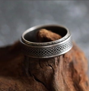 <span class=keywords><strong>Anillo</strong></span> Spinner con nudo celta Vintage, <span class=keywords><strong>anillo</strong></span> antiestrés vikingo antiestrés, runas, antiansiedad, oxidado, resistente al agua, joyería Unisex - Product Image 2