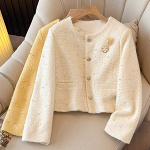 La dernière tendance : veste courte élégante en tricot à col en V pour femmes, idéale pour les soirées, vêtement respirant pour femmes. - Product Image 1