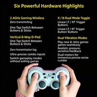 Manette de jeu sans fil programmable 2,4 GHz avec mappage personnalisé et double vibration turbo pour PC