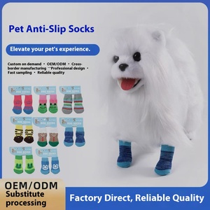 Calcetines antideslizantes de alta calidad <span class=keywords><strong>para</strong></span> perros, suministros <span class=keywords><strong>para</strong></span> perros Corgi Cat, cubierta de pie de invierno con patrón de animales, Material de algodón al por mayor - Product Image 2