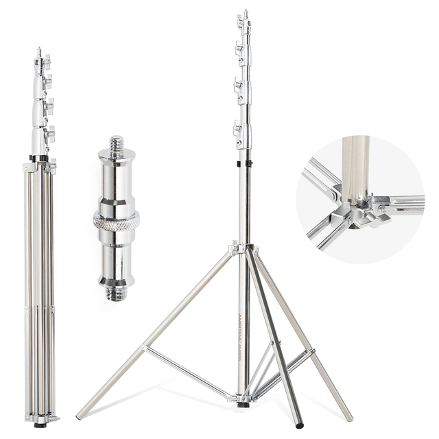 AS-400pro 4m Heavy Duty Stainless Steel Tripod Adjustable Light Stand for Photography Studio