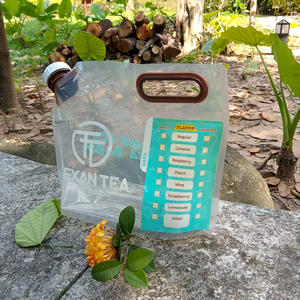 Bolsa transparente de materiales de grado alimenticio, bolsa de pie con caño, bolsa de mano portátil para jugo, agua de coco, bebida líquida - Product Image 5