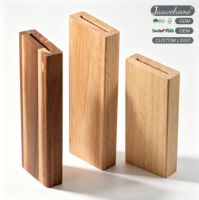 Bloc à couteaux en bois à fente unique, taille personnalisée, multifonctionnel, écologique, durable, style épuré, support à couteaux en stock