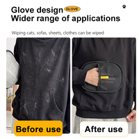 Gant de Toilettage et Massage pour Animaux, Épilateur de Poils de Chat pour Vêtements, Lit, Tapis et Canapé