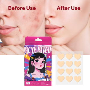 Patchs Hydrocolloïdes Cœur pour l'Acné, Teint Naturel, Invisibles, Imperméables, Autocollants Anti-Imperfections, Compatibles Maquillage, Anti-Cicatrices, Soin du <span class=keywords><strong>Visage</strong></span> - Product Image 6