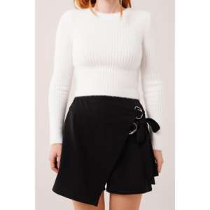 Suéter Blanco de Cuello Redondo para Mujer, Manga Larga, Anti-Pilling, 14 Gg, Estilo Minimalista Normcore - Product Image 4