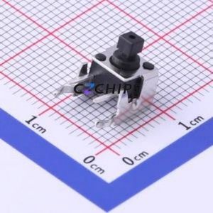 TS-1002NT-BR07316 Tactile Switch Bent Lead Through Hole-4P,6x6mm Single Pole Single Throw Rectangle Button 1.6N Right Angle - Product Image 1