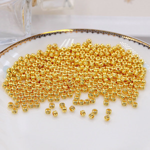 Double Line Wheel Spacer <b>Beads</b> 4mm Gold Plated Copper Round For Bracelet Making - Product Image 3