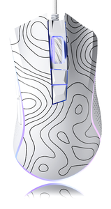 XVX Kabelgebundene Ergonomische Gaming-Maus Weiß Topografisch 12000 DPI RGB-Hintergrundbeleuchtung 12 Modi 7 Makro-Tasten USB-Schnittstelle Unterstützt PC - Product Image 6