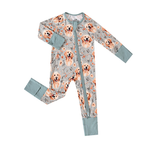 Pakaian Tidur Bayi Desain Baru Grosir Bersertifikat CE Oeko-Tex, Desain Pola Bebas, Piyama Bayi Berbahan Bambu dengan Ritsleting dan Penutup Kaki - Product Image 2