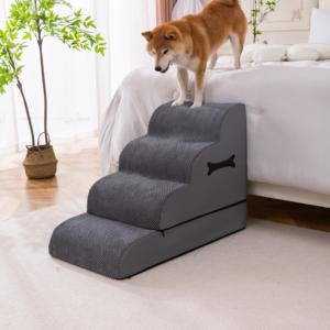 Escalier et rampe pour animaux de compagnie modernes de 72x52x40 cm pour salon, salle à manger, cuisine - Meubles d'intérieur portables pour animaux de compagnie âgés - Product Image 3