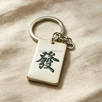 Kartu Poker Mahjong Dua Sisi Custom, Gantungan Kunci dengan Logo Cetak UV, Personalisasi, Tahan Air, Bahan Zinc Alloy Custom