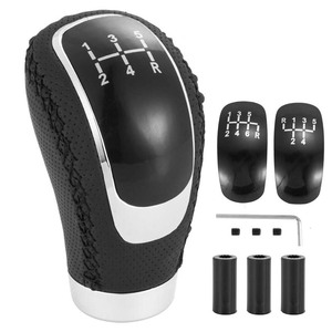 Car Gear <b>Knob</b> Leather Manual Transmission <b>Shift</b> <b>Knob</b> Ergonomic Design For Manual Cars Set With Red Blue Black Stitching - Product Image 3