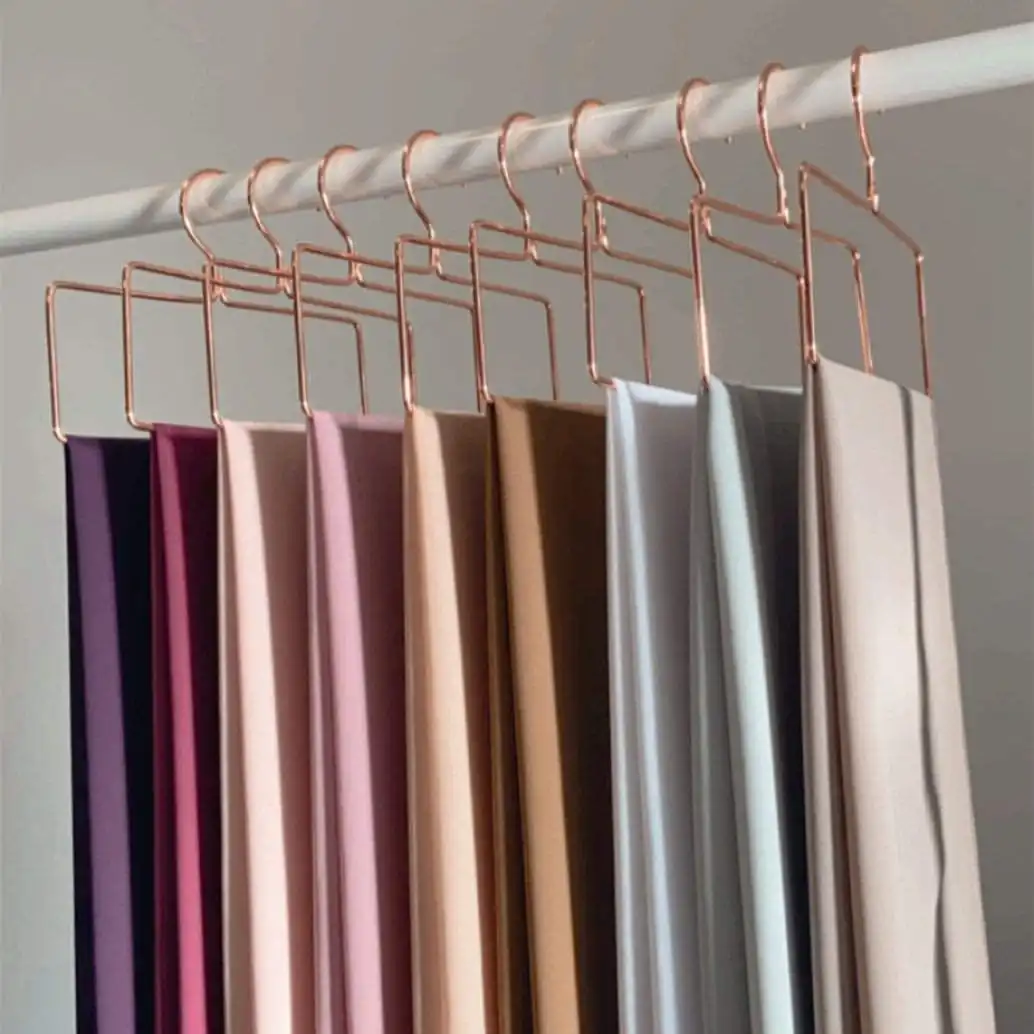 Wholesale Metal Alloy Tie Towel Storage Rack Iron Round Rectangle Hanger Hijab Accessories Fashion Muslim Hijab Scarf Hanger