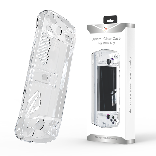 Crystal Protective Case Clear Cover with Built-in Kickstand Precise Cutouts Drop & Scratch Protection for ROG Ally Console
