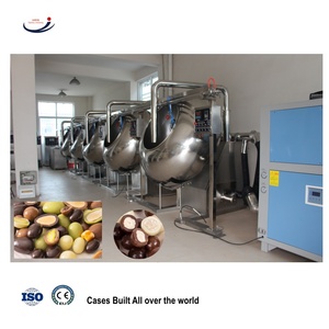 Nouvelle machine à enrober les noix au <span class=keywords><strong>chocolat</strong></span> pour lait et fruits, contrôle PLC, capacité personnalisée, air froid et pistolet à pulvérisation de <span class=keywords><strong>chocolat</strong></span> - Product Image 3