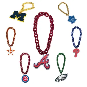 WT Wholesale 3D EVA Foam Fanfave Fanchains Necklace Football Baseball Buffalo Bills Fan Chain Lighted Medal Necklace