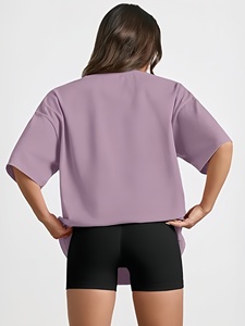 T-shirts amples pour femmes, personnalisables avec logo, à manches courtes, pour l'été, la mode, l'entraînement, la course, la gym, les vêtements décontractés - Product Image 3
