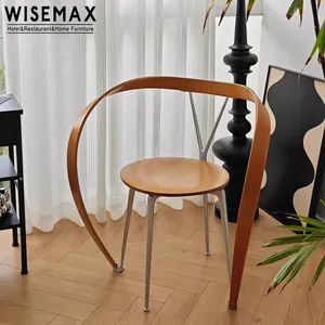 WISEMAX vintage mid century modern furniture antique furniture nordic plywood metal dinning chair art deco dining chairs