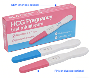 Tests de grossesse urinaires <span class=keywords><strong>HCG</strong></span> et d'ovulation LH (midstream) certifiés ISO 13485 IVDD, approuvés CLIA Waived, 4.0mm, 6.0mm, 7.0mm - Product Image 5