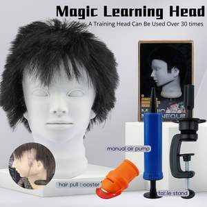 Mode magique enseignement tête Offre Spéciale noir 100% vrais cheveux humains factice apprentissage tête Mannequin formation tête pour la pratique de Salon - Product Image 2