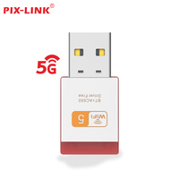 Fábrica 2024 Nuevo PIX-LINK 650Mbps Adaptador inalámbrico USB de doble banda 4,2 Sin controlador para Windows 11/10/8.1/8/7 Tipo interno