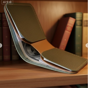 กระเป๋าสตางค์หนังวัวแท้ลายหินแบบวินเทจขนาดเล็ก ป้องกันการโจรกรรมข้อมูล RFID  แบบพกพา สำหรับธุรกิจ  ใส่บัตรได้  สำหรับทั้งชายและหญิง - Product Image 2