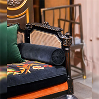 Chaise de canapé en bois massif rétro français pour la décoration intérieure fauteuil en tissu écologique pour salon petit appartement hôtel balcon