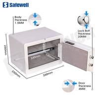 Safewell Weißer Kleiner Elektronischer Digitaler Tresor aus Stahl für Zuhause und Büro, Geldkassette mit Tastatur