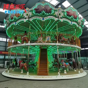 Carnival Rides Carrousel pour enfants en fibre de verre à double pont à vendre