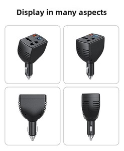 Inversor de Corriente para Auto con Pantalla Digital Inteligente de 150W, Encendedor de Cigarrillos, Puertos USB+Tipo-C, Cargador Rápido para Teléfono Móvil OLIVER - Product Image 2