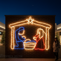 Nouvelle conception de décoration de Noël extérieure imperméable, motif de crèche et de berceau de Noël, guirlande lumineuse en cuivre de 225 cm